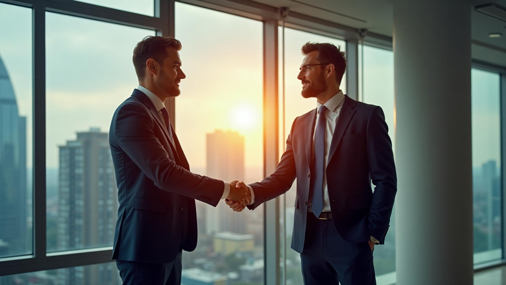 Professional business handshake symbolizing trade partnership opportunities with Advango Tours for travel agencies